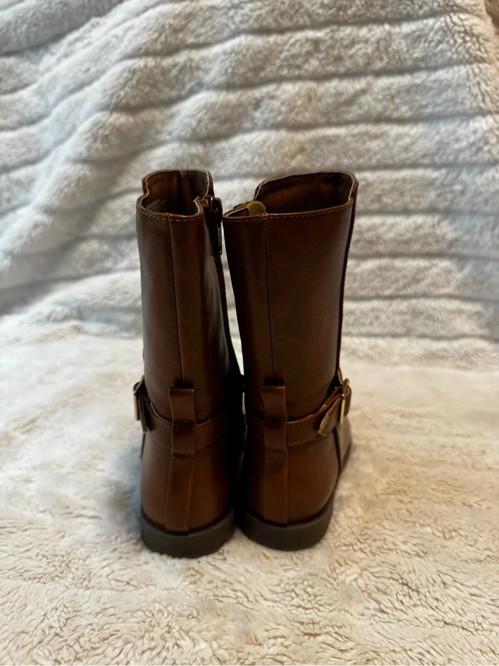 Gymboree Girls Brown Mid-Calf Buckle Boots